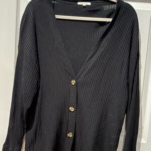 Z Supply Black Button-Up Cardigan